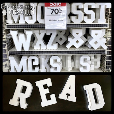 Wooden decorative letters at Michaels for classroom decor and bulletin boards
