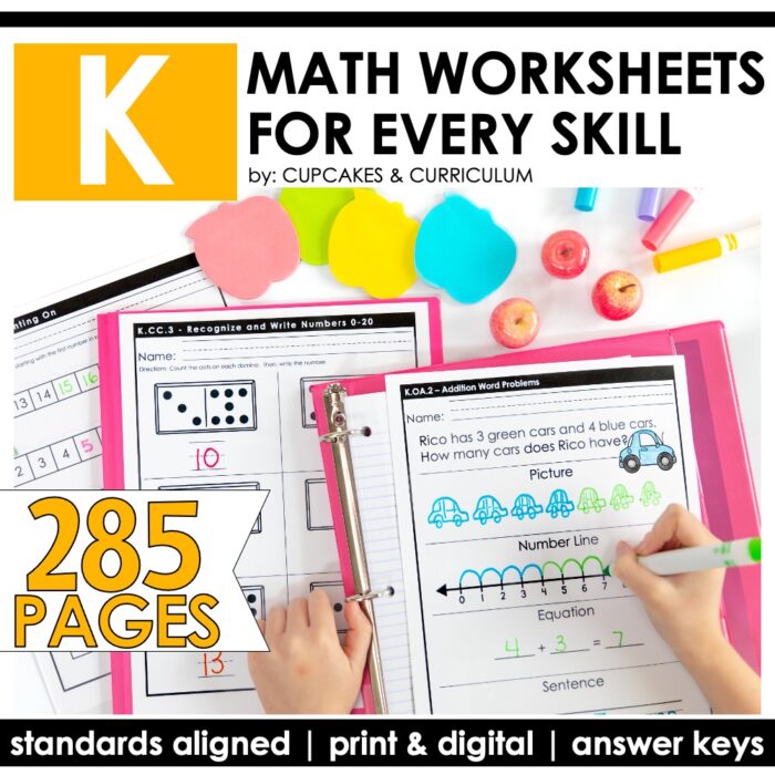 Kindergarten Math Worksheets for Counting, Numbers, Shapes, Comparing ...