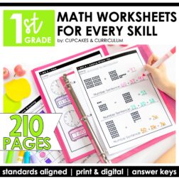 First Grade Math Worksheets Rounding Addition Subtraction Shapes and Place Value