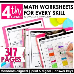 Fourth Grade Math Worksheets for Multiplication and Division, Fractions, Angles and More