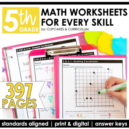 Fifth Grade Math Worksheets • Cupcakes & Curriculum
