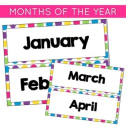 Calendar Set | Bright and Cheery Classroom Decor • Cupcakes & Curriculum
