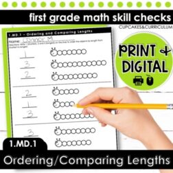 Ordering Objects by Length Worksheets First Grade Math 1.MD.1