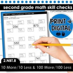 Ten More/Ten Less & 100 More/100 Less Worksheets Second Grade Math 2.NBT.8