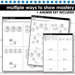 Money and Money Word Problems Worksheets Second Grade Math 2.MD.8 ...