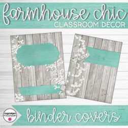 Farmhouse Chic Classroom Decor Binder Covers