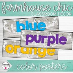 Farmhouse Chic Classroom Decor Color Posters