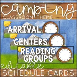 Camping Theme Schedule Cards Editable