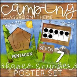 Camping Theme Number and Shape Posters