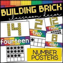 Number Posters | Building Block Classroom Decor LEGO Inspired
